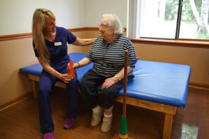 staff doing therapy with resident